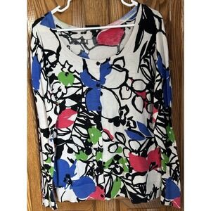 Lane Bryant Cardigan Floral Abstract 14/16 Multicolor Women